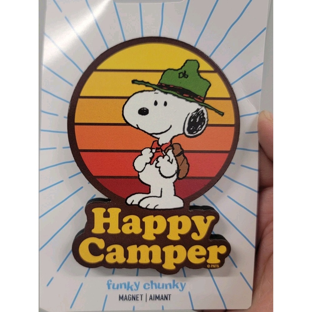 NEW Peanuts Snoopy Happy Camper Chunky‎ Magnet